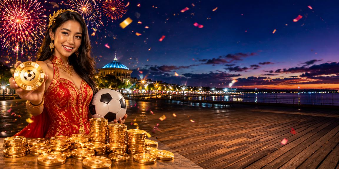 Suasana festival taruhan sepak bola yang meriah dengan kerumunan penonton antusias di Vietnam