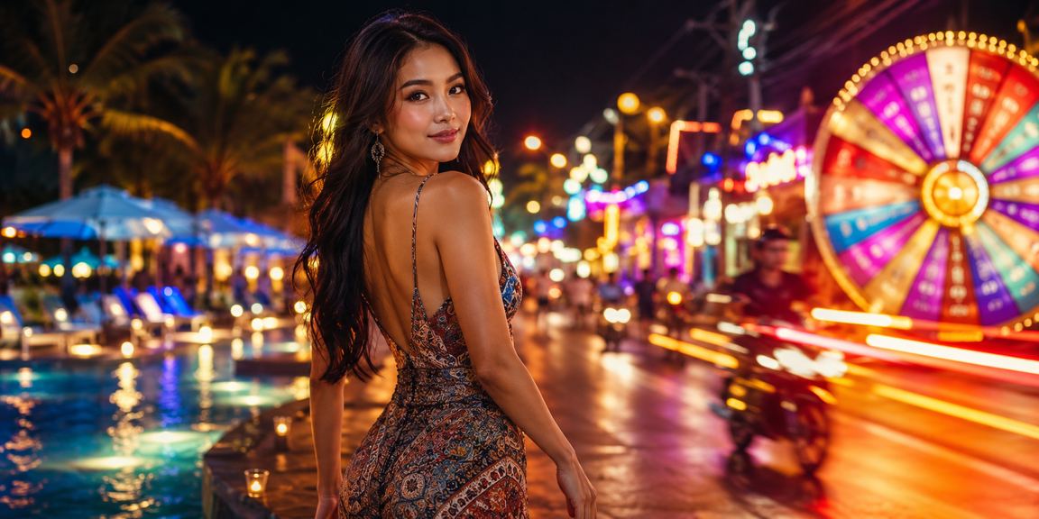 Suasana malam meriah di pasar Vietnam dengan antusiasme pemain lucky draw